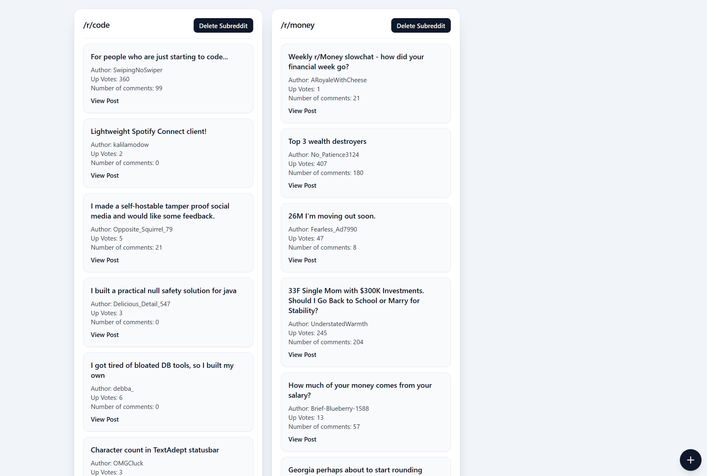 Preview of the Reddit Client project
